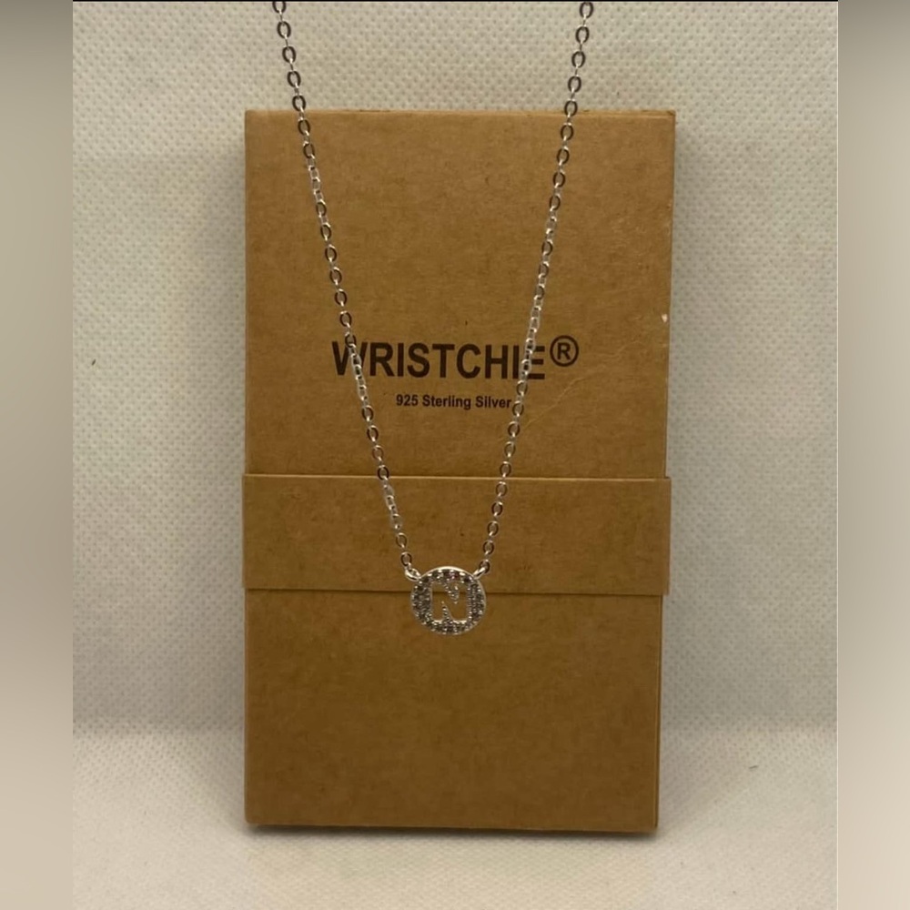 Wristchie 925 Silver  “N” Disk Pendant Necklace